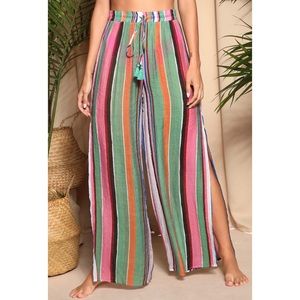 Lulus Eternal Vacation Green Multi Striped Swim Cover-Up Pants